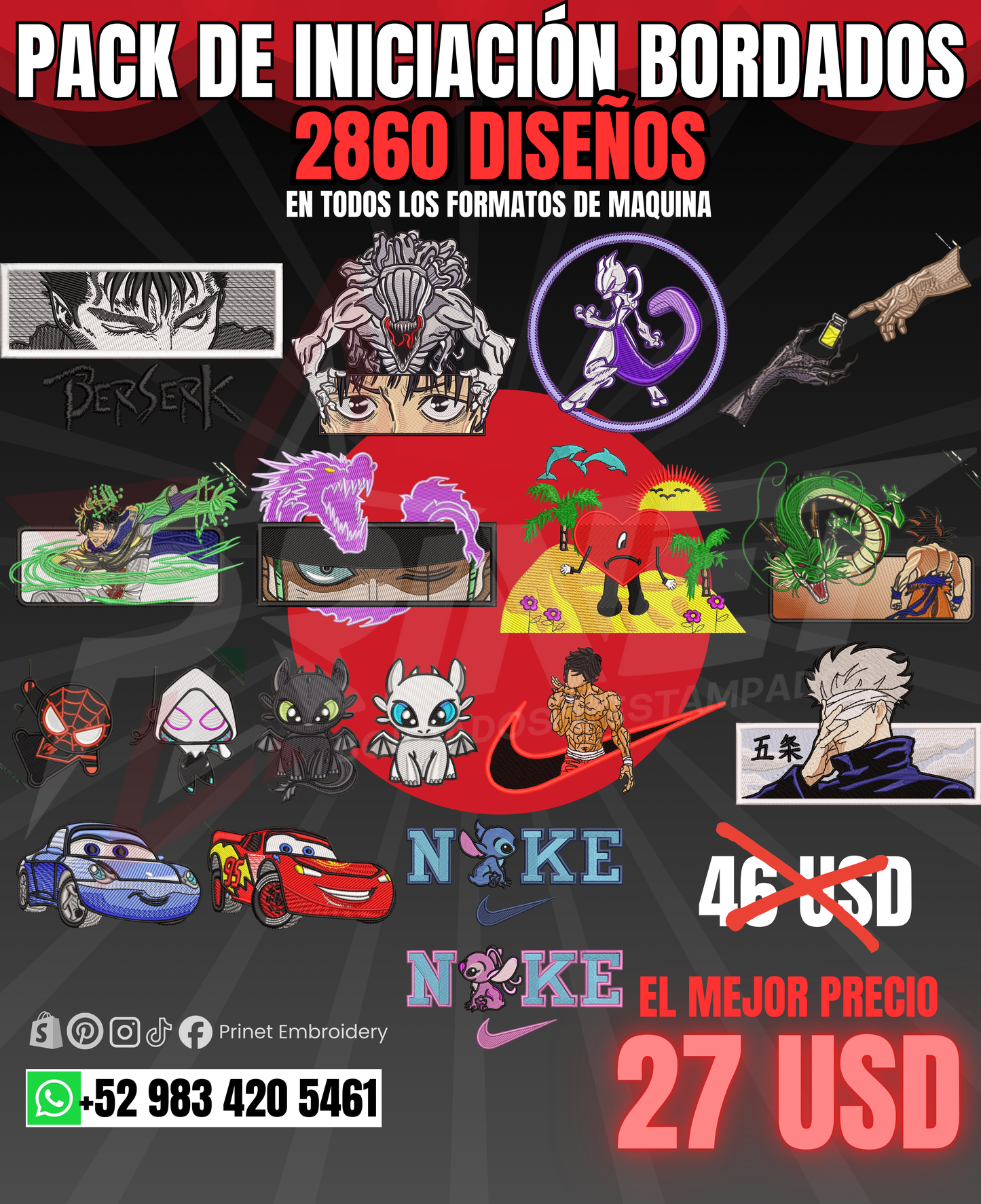 PAQUETE DE 2860 DISEÑOS PARA BORDAR PREMIUM